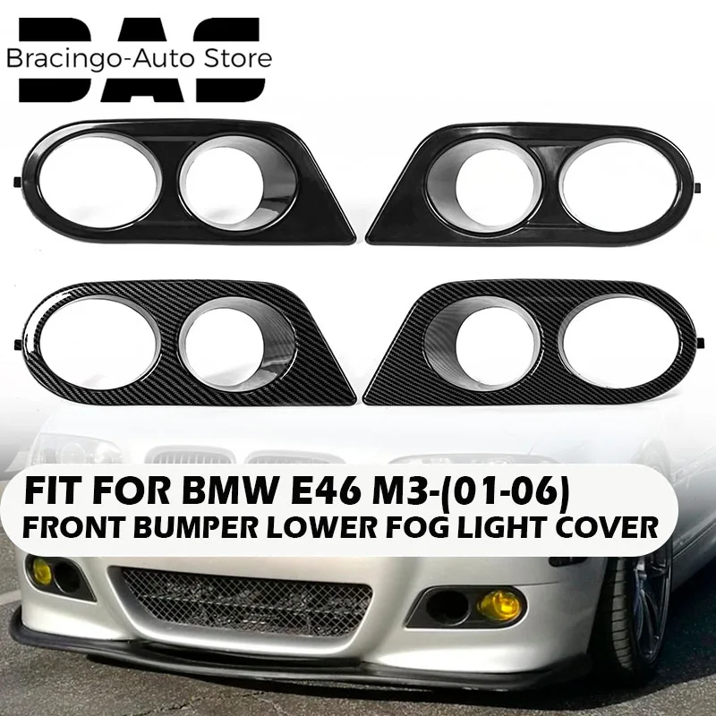 

Bracingo Fog Light Cover Frame Hoods Grill Carbon Fiber/Matte/Glossy Black Car 2PCS For BMW E46 M3 2001-2006 Accessories