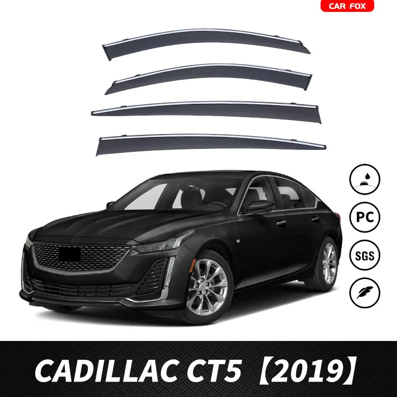 

For CADILLAC CT5 2019+ Plastic Window Visor Vent Shades Sun Rain Deflector Guard 4PCS/SE For CADILLAC CT5 2019+