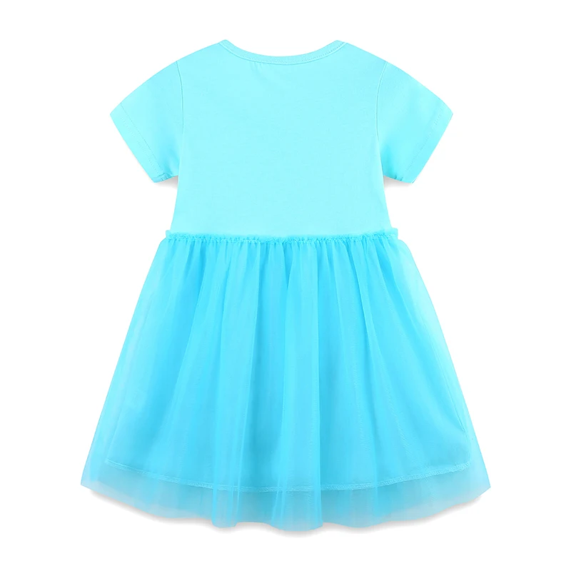 Little maven Children's Clothing Summer Cartoon Rabbits Embroidered Dresses New Year Gifts Mesh Baby Girls Party Dress Cute