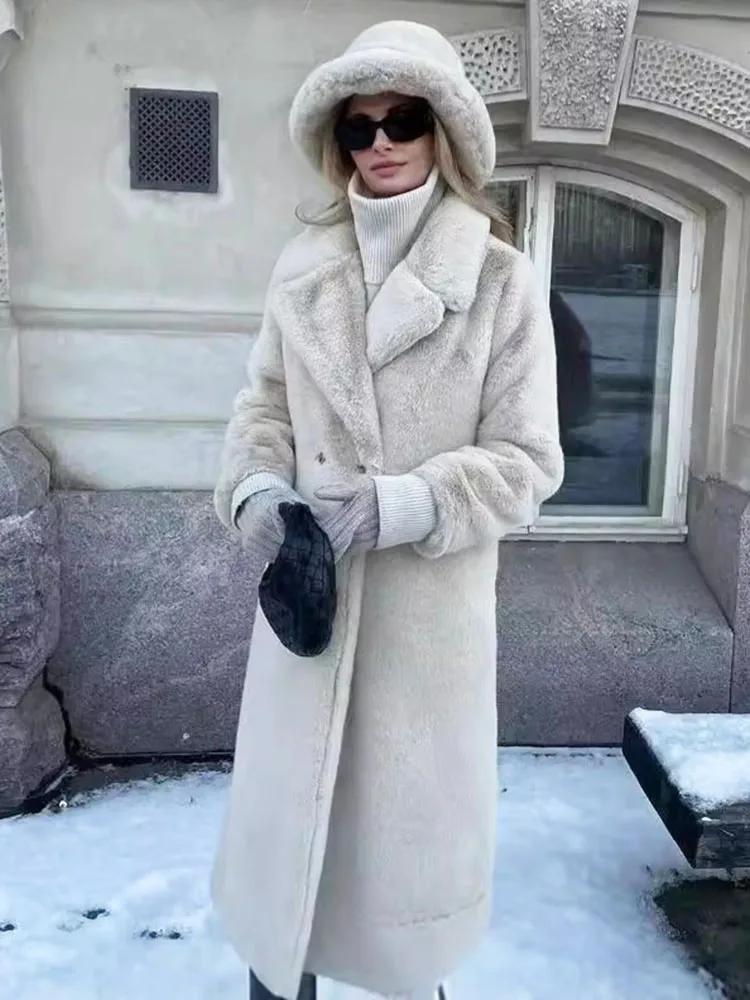 ジャケット・アウター White Love Faux Fur Coat 2024 herilpto White Love Faux Fur Coat 2024 herilpto