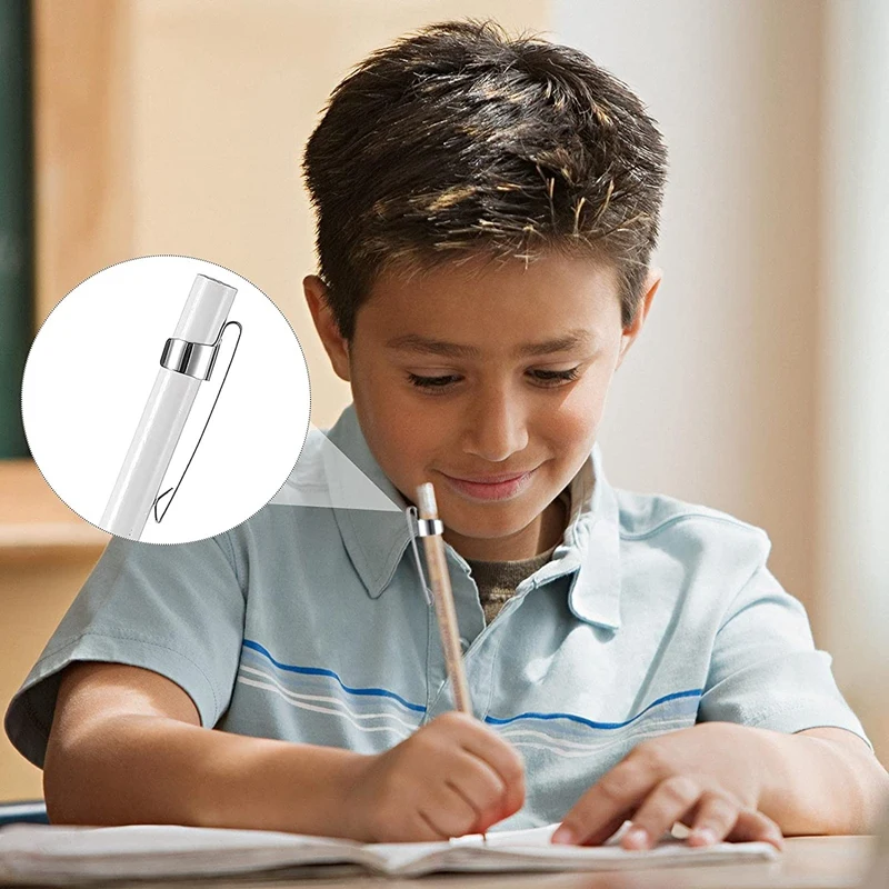 Metal Pencil Clips Slide on Pencil Pocket Clips Snap in, Holder Clip Metal Hangable Portable Clips, 60 Pcs