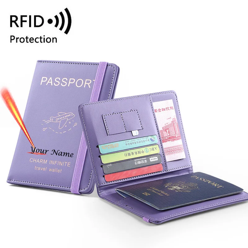 Rfid Designer Personalised Passport Cover with Names Elastic Bands  Functional Travel Wallet Passport - AliExpress