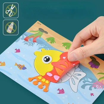 10Pcs 3D EVA Foam Sticker DIY Creative Cartoon Puzzle Handmade Early Learning Educational Toys For Children Kids Birthday Gift 1