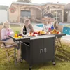 Grill Table with Sink, Modular Outdoor Kitchen Island with 100-Gallon Storage Cabinet, 304 Stainless Steel Top,L60” x W25” 6