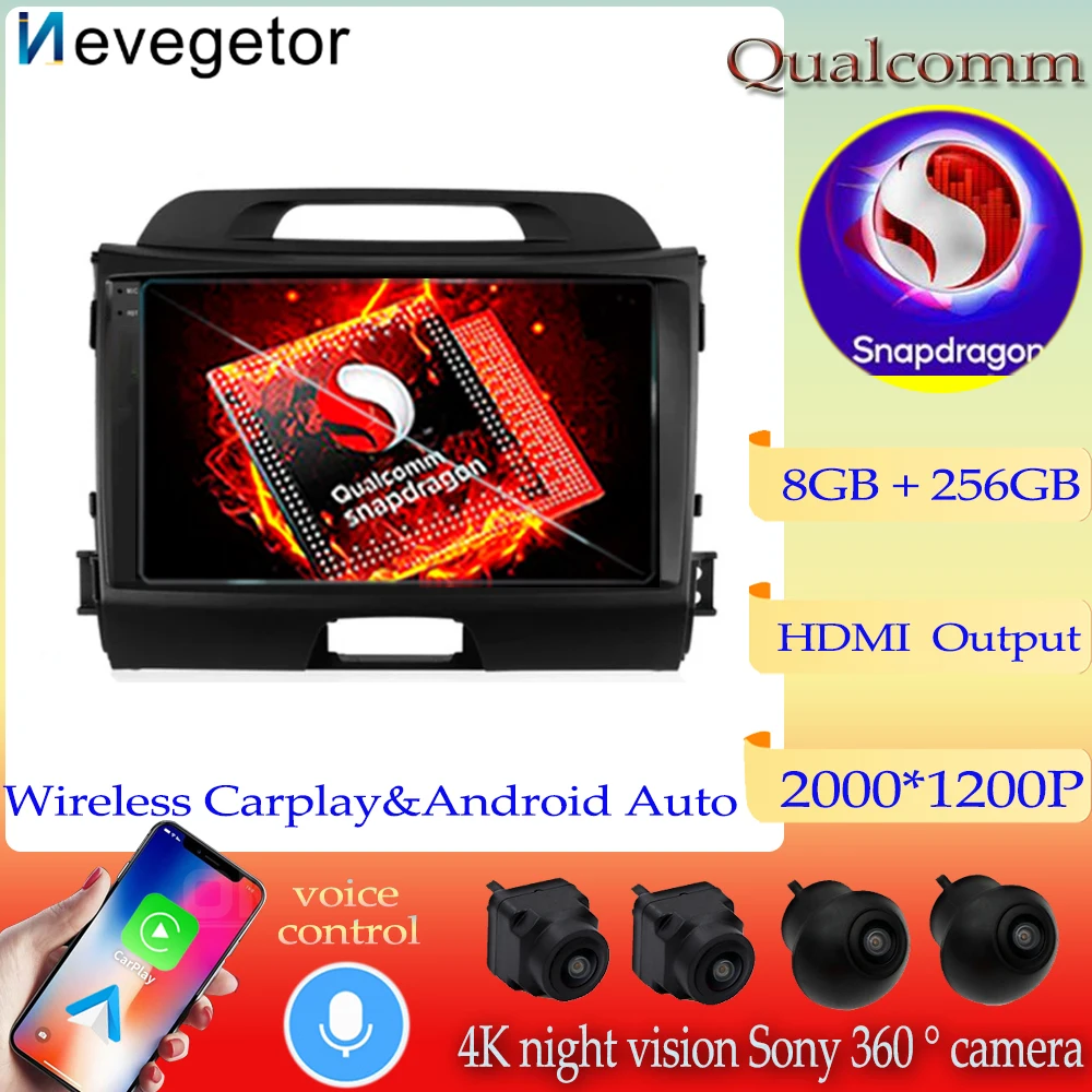 

Qualcomm Snapdragon Android13 Auto DVD Radio For KIA Sportage 3 2010 2011-2016 Car Radio GPS Navigation Multimedia Player 2DIN