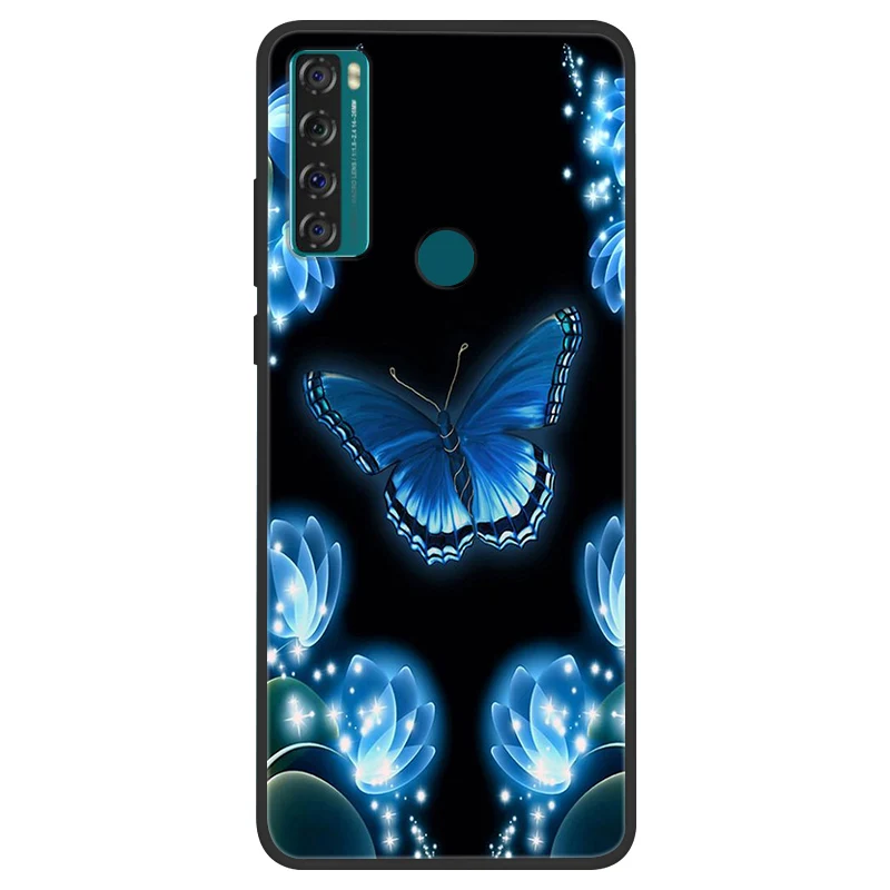 Space Painted Black Silicone TPU Case - Protective Shell Cover