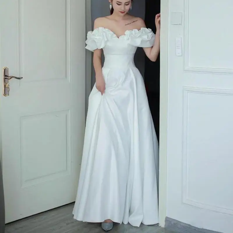 Sexy Illusion Backless Bride Robe Graceful Boat Neck Long Bridal Gown Customized Robe De Mariée main image 1