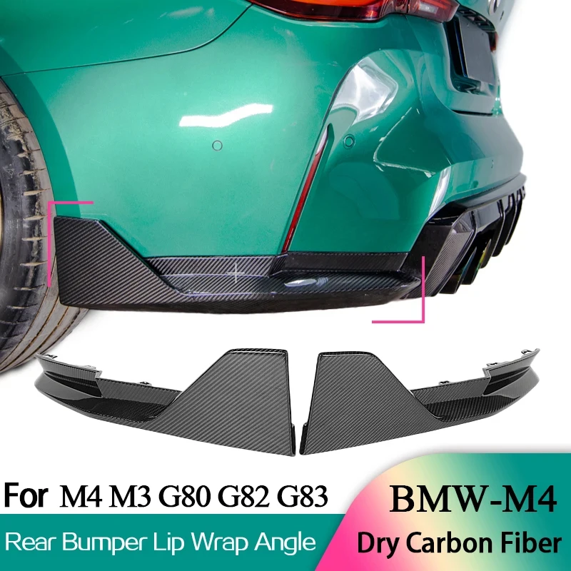 

Dry Carbon Fiber Rear Bumper Lip Wrap Angle Apron For BMW G80 G82 G83 M3 M4 2021+ MP Style Rear Diffuser Lip Splitters