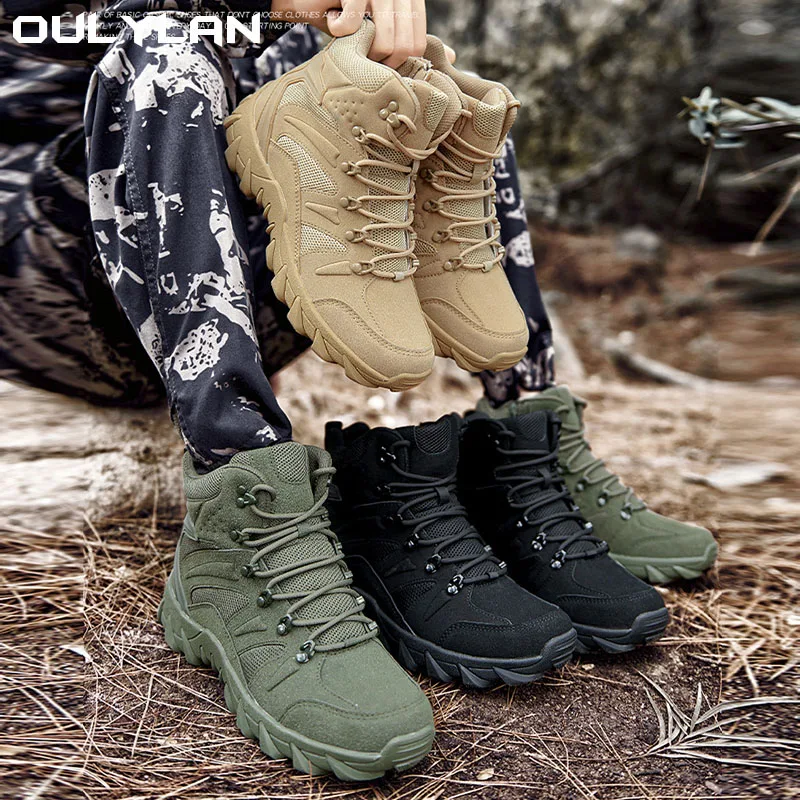 

Army Men's Training Boots Outdoor Camping Mountaineering Shoes Desert Combat Men Military Tactical Boots Four Seasons Universal