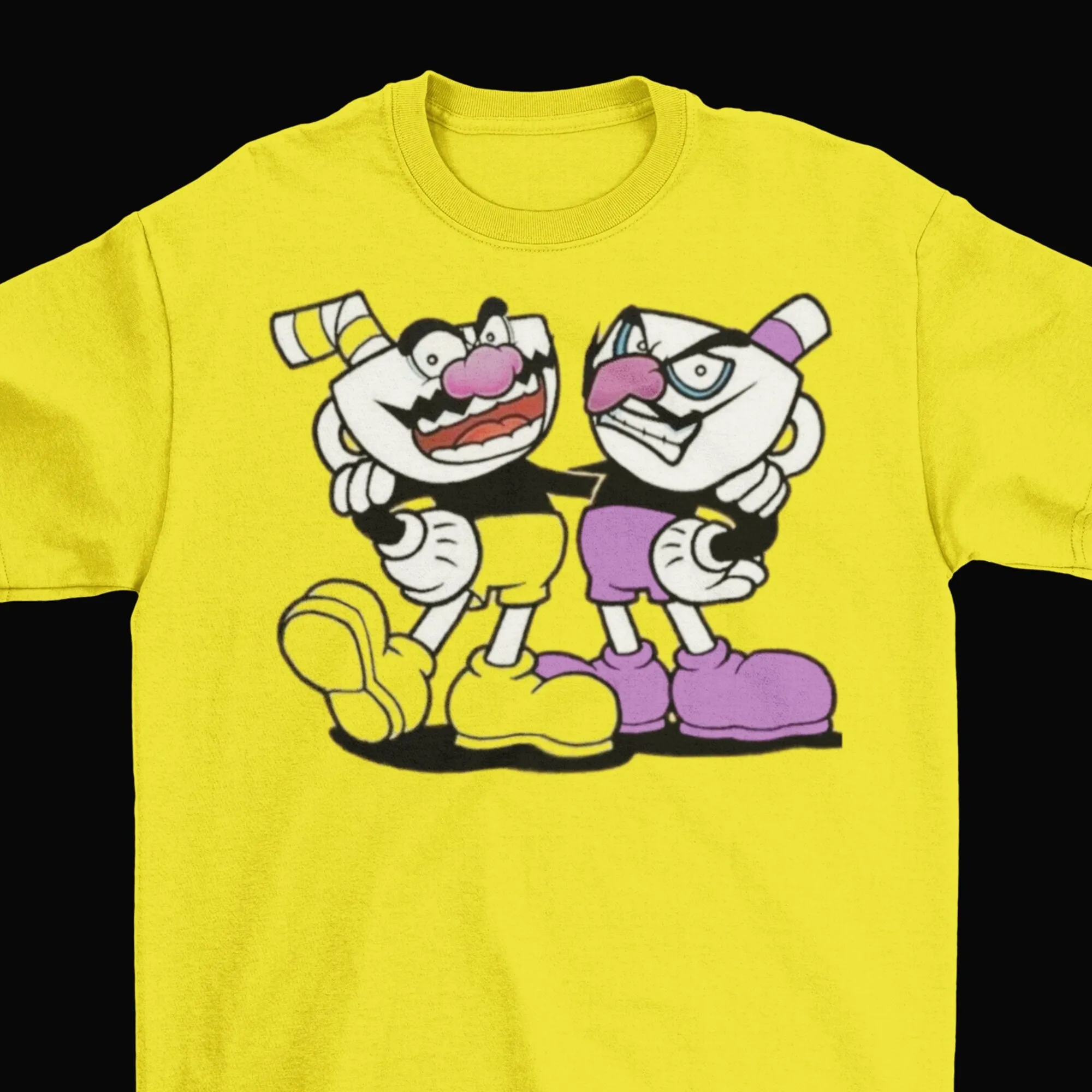 Cuphead Wario Waluigi T Shirt Adult Funny Size Briney Beard Game 2022 Maniche Lunghe O Corte