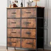 Brown 8 Drawers Dresser for Bedroom Chest Organizer Storage with Fabric Bins 1