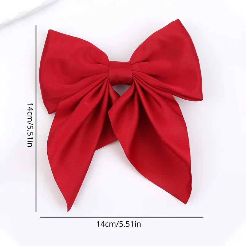 Women Large Bow Hairpins Sweet Satin Bowknot Hair Clip Barrettes Elegant Ponytail Holder Clip Korean Headwear Hair Accessories images - 6