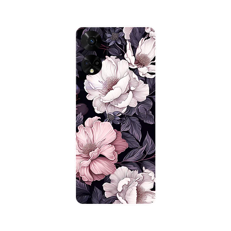 Floral Wolf Soft Silicone Shockproof Phone Cover