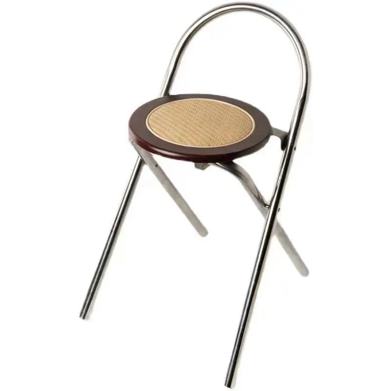 Realife Simple And Luxurious Rattan Woven Backrest Dining Chair Retro Nordic Style Folding Home Chair That Can Be New