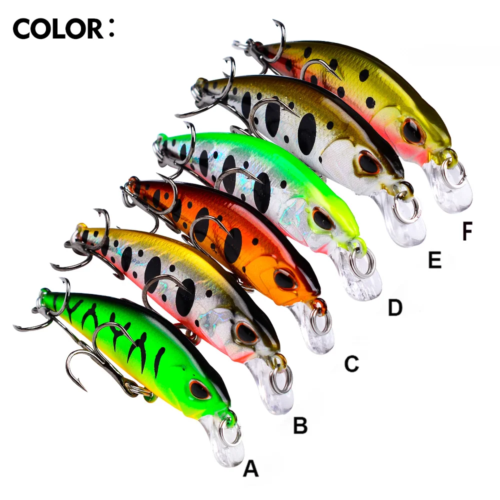 PROBEROS Mini Sinking Minnow Wobblers Fishing Lures 5.3cm-4.6g Artificial Trolling Hard Bait Jerkbait Swimbait Bass Fishing fishing lure