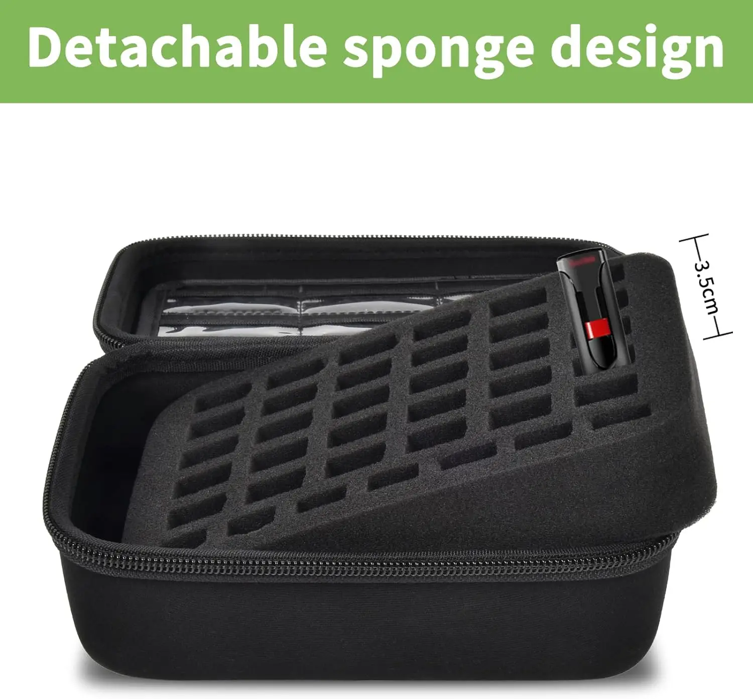 (CASE ONLY) USB Flash Drive Case, SD Card Holder Compatible with Thumb Drive, Memory Cards, SDXC SDHC Storage Bag