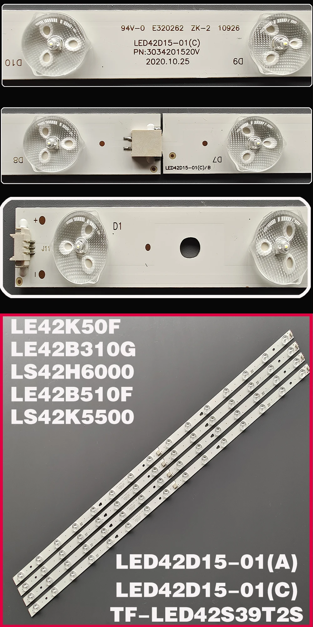 lâmpada para jvc 42 ''LED42D15-01 (c) 3034201520v