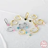 LENNIK 925 Sterling Silver Pendientes Ear Buckle Colorful Lover Heart Enamel Hoop Earring For Women Fashion Jewel Birthday Gifts 4