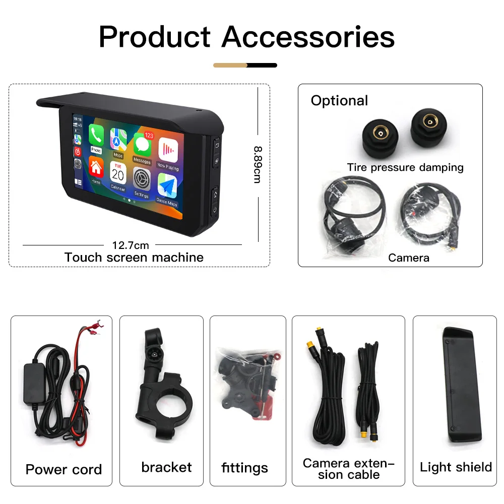 Autoabc Wireless Display Screen Motorcycles Gps Navigator Auto Gps Bt 5 Inch Waterproof Motorcycle