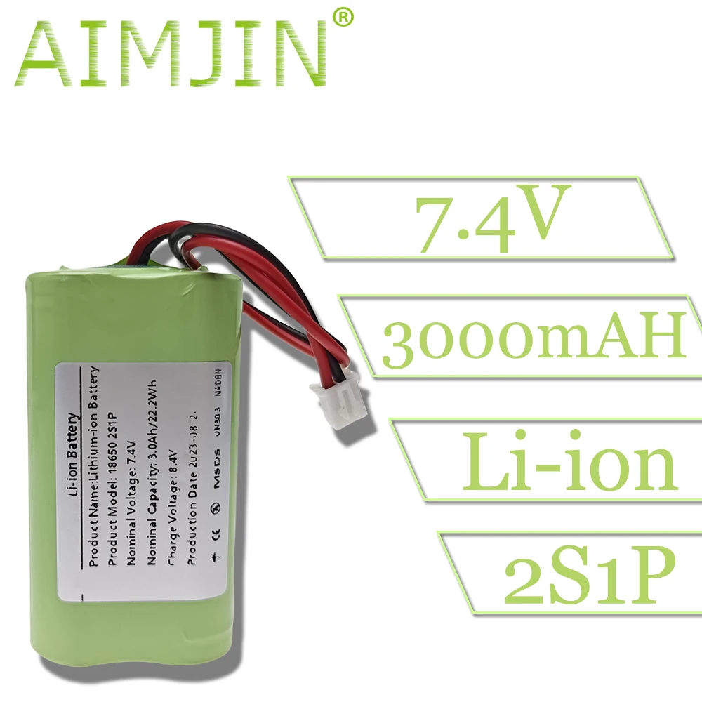 7.4V 3000mah 18650 li-ion battery pack with XH2.54 2P Plug 7.4V high  capacity 18650-2S lithium battery upgrade 3000mah wholesale - AliExpress