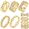 925 Sterling Silver Rings Gold Color Sparking Popular LOVE Wedding Ring Certified Women Engagement Jewelry Anniversary Gifts