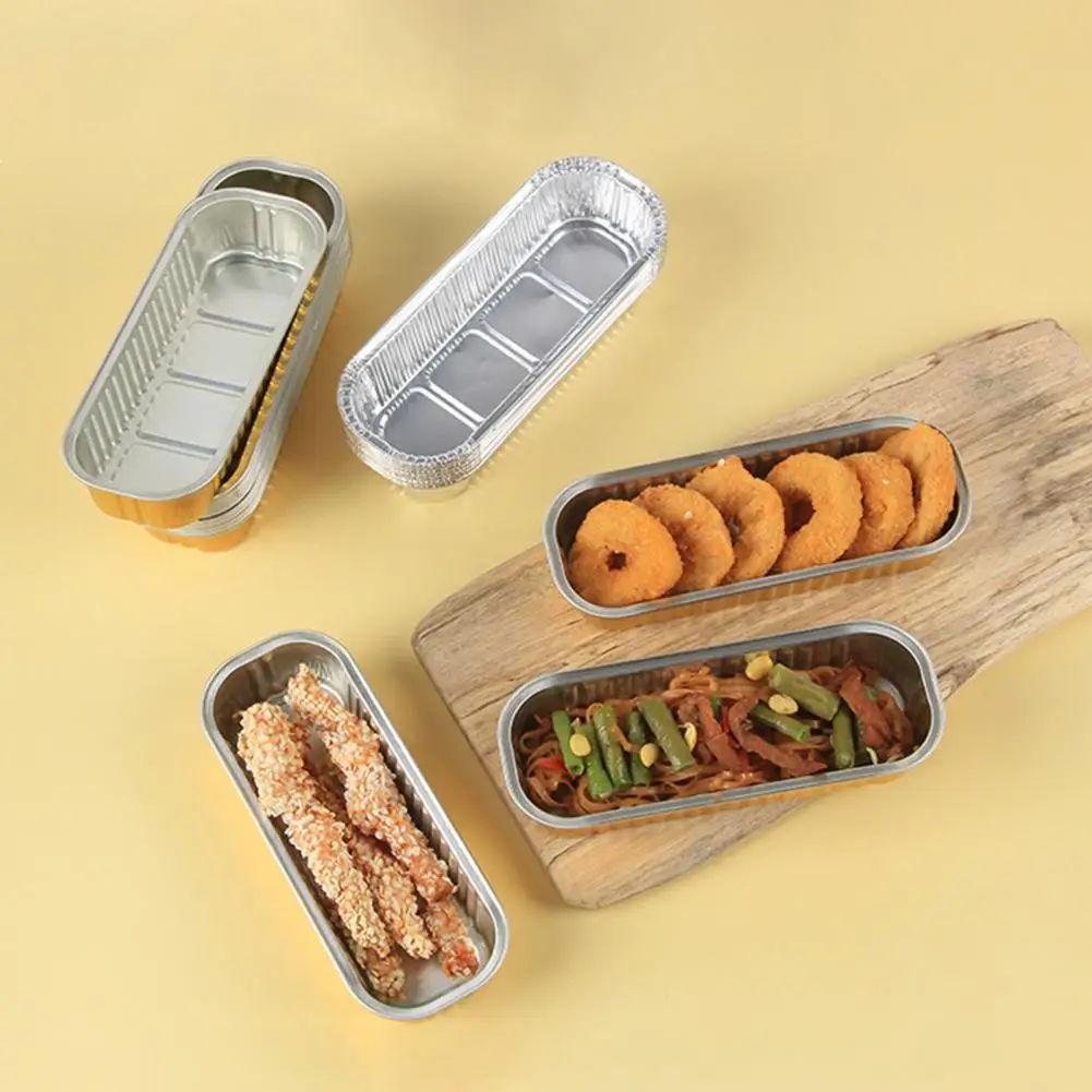 HomeSmith 10 Pack Aluminium Foil Trays with Lids Containers Strong and  Large Tin Foil Food Take Away Container Disposable Food Take Out Box with