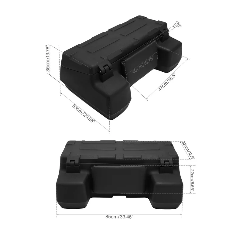 96L ATV Rear Passenger Backrest Cargo Storage Helmet Trunk Box Luggage Lounger - Image 6