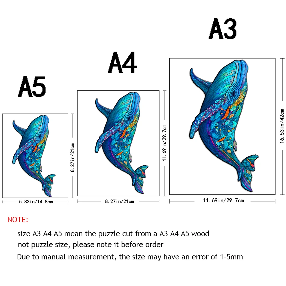 New Whale Wooden Puzzles, Wooden Puzzles Unique Shape High Quality Puzzles Maternal Love Wooden Puzzles For Adults, Best Gifts 6
