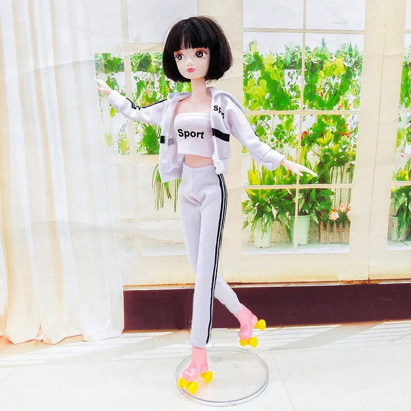 1Pair Mini Roller Skate For 30cm Doll 1:6 Dollhouse Miniature Flat Skate Shoes Kid Pretend Play Toy Doll Accessory Кукольный Дом