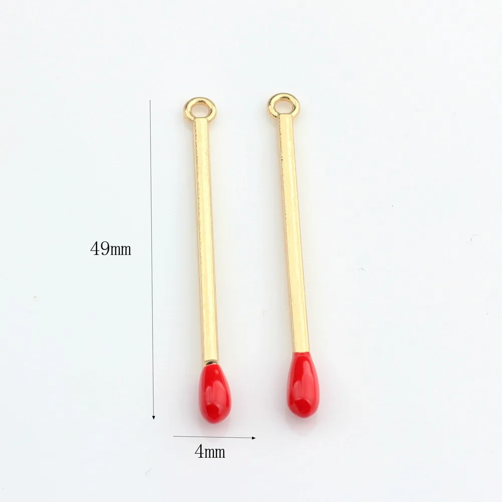 간단한 합금 매치 모양 펜던트, DIY 팔찌 목걸이, 쥬얼리 액세서리, 팩당 10 개