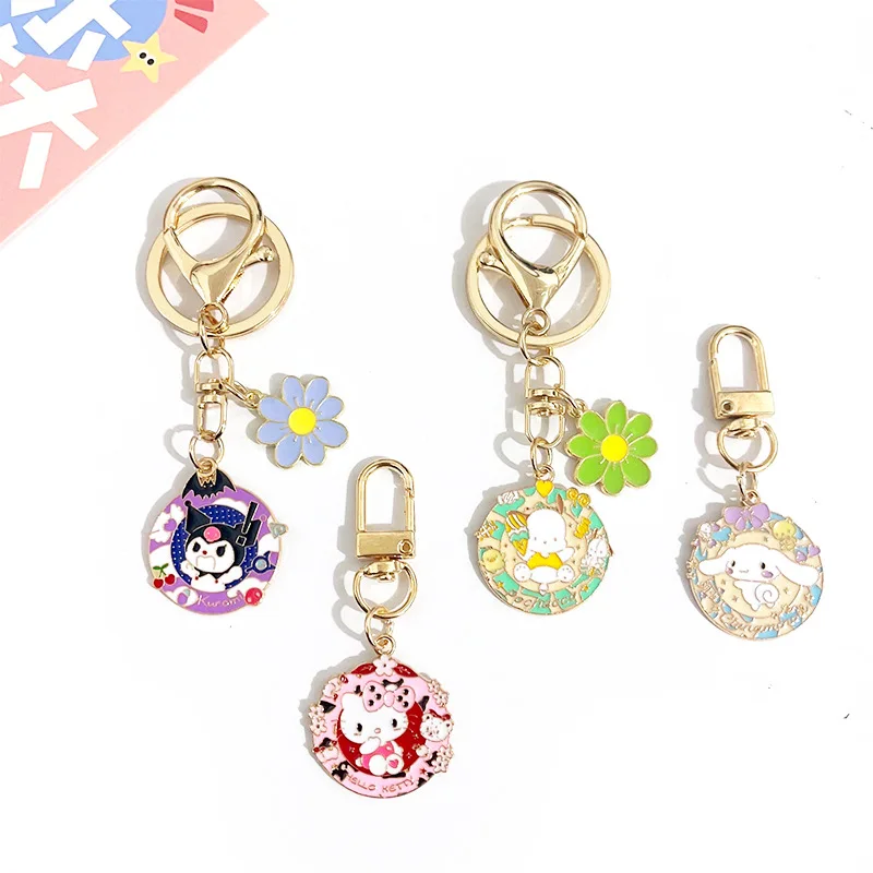 

Sanrio Cartoon Kuromi Keychain Jewelry Accessories Anime Figures Hello Kitty Pochacco Cinnamoroll Metal Pendant Bags Decoration