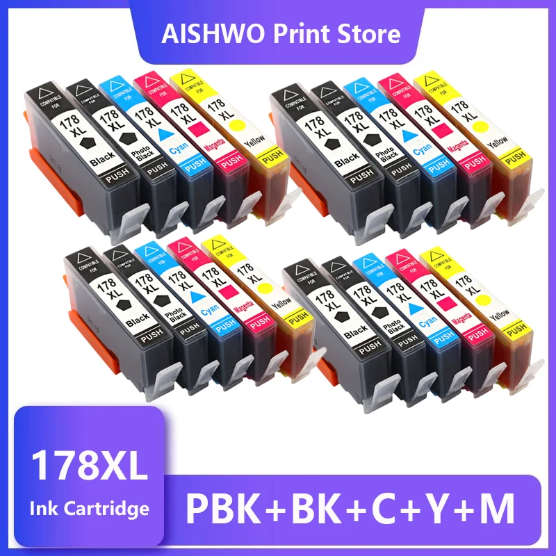 

178XL Ink Cartridge Compatible for HP 178 Photosmart B109a B010b B209 B210 3070A 7515 5515 3520 7510 4620 5510 Printer ink