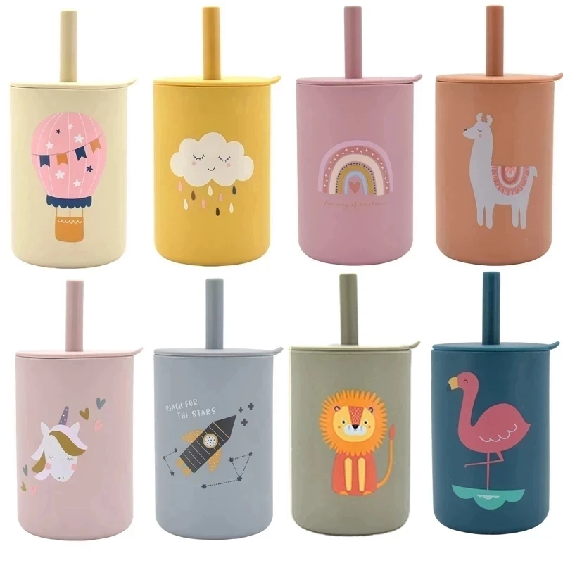 Baby Silicone Drinking Feeding Cups For Children Leakproof Set