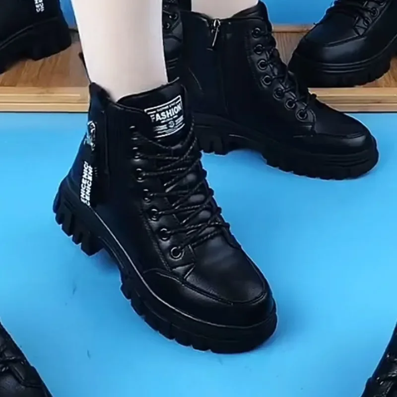 Women Casual Shoes Winter Velvet Warm Black Snow Boots Cotton Thick Sole Sneakers Ladies Fashion Plush Ankle Boots Botas Mujer 4