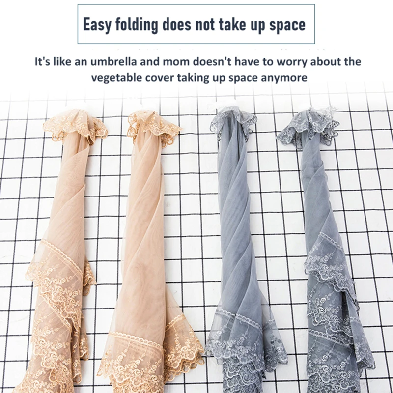 1Pcs Portable Umbrella Style Food Covers Anti Fly Mosquito Meal Cover Lace Table Large Table Cover Home Gadgets Accessories