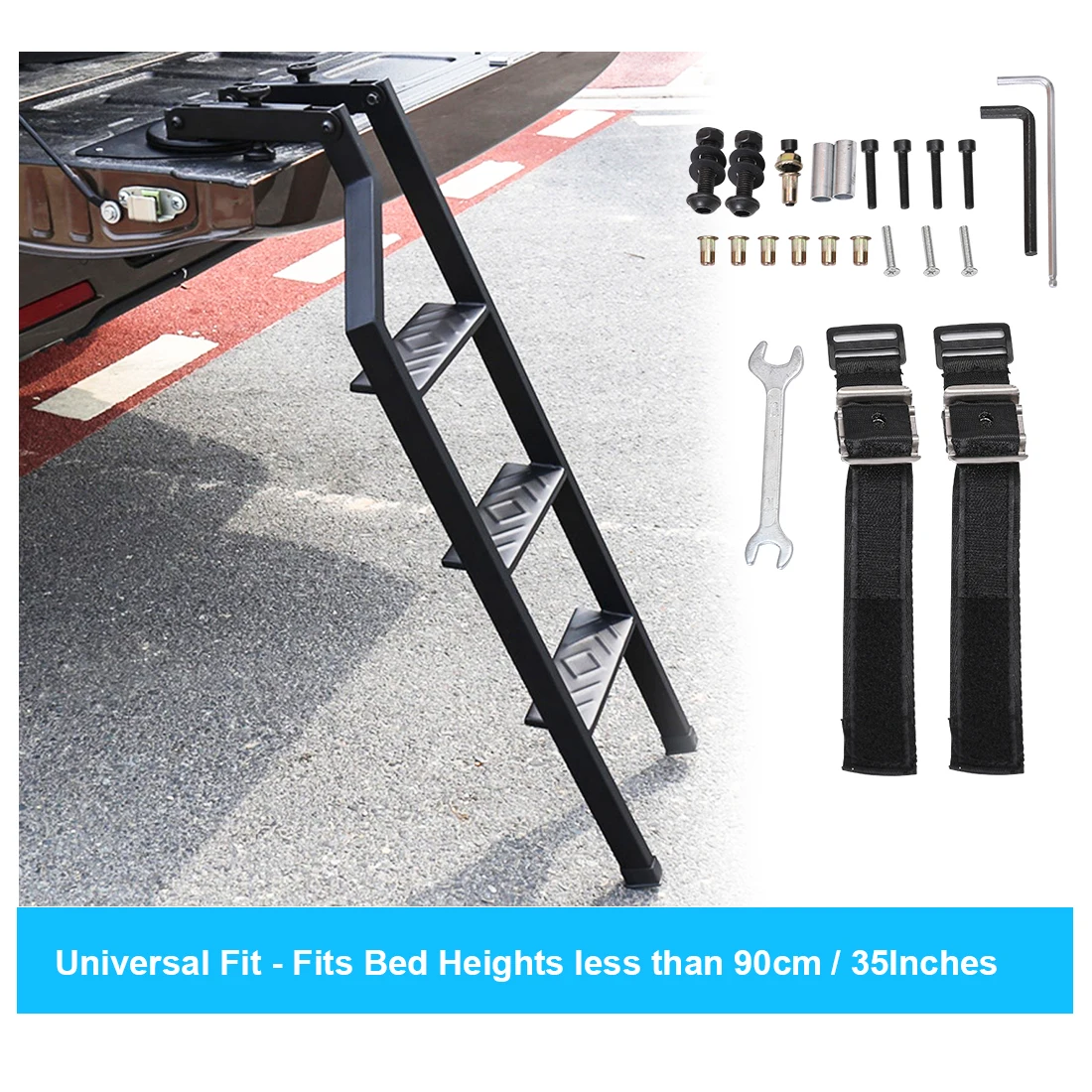 Universal Tailgate Ladder For Pickup Truck Car Rear Door Ladder Tailgate Folding Ladder Auxiliary Ladder 100cm