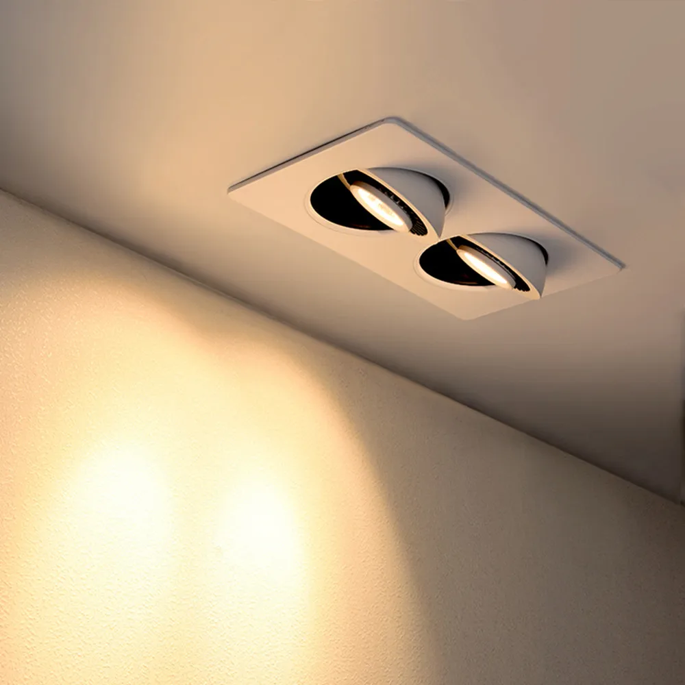 LED Downlight Recessed Ceiling Lights 360 Rotate Double/Single Headed Dimmable COB Spotlights For Indoor Lighting led downlight recessed ceiling spotlight ceiling lamps