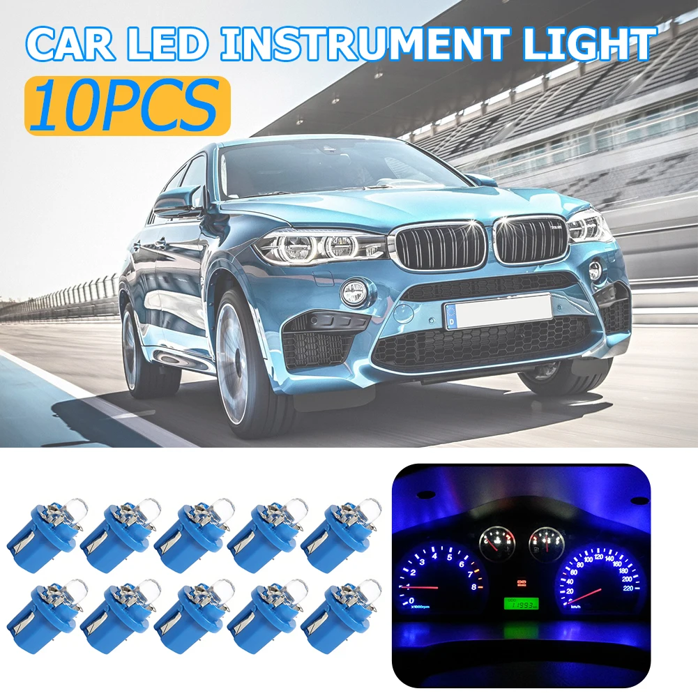 10x T5 B8.5D LED Car Dashboard Light Bulbs Instrument Cluster Panel Light Bulbs