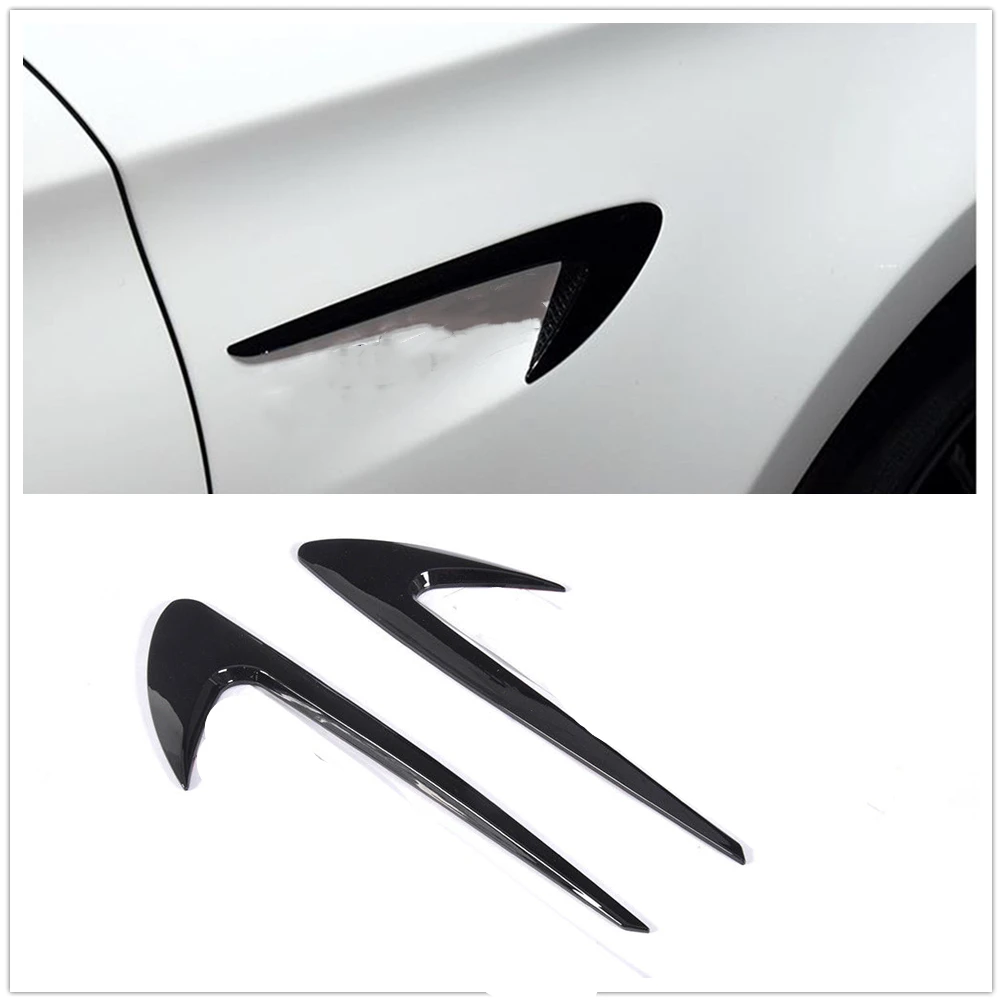 

Fender Side Air Vent Cover Trim For Mercedes Benz A/B/C/E/S/CLA/GLA/GLC/GLE/GLS Class W205 W204 W212 W213 X253 X156 Gloss Black