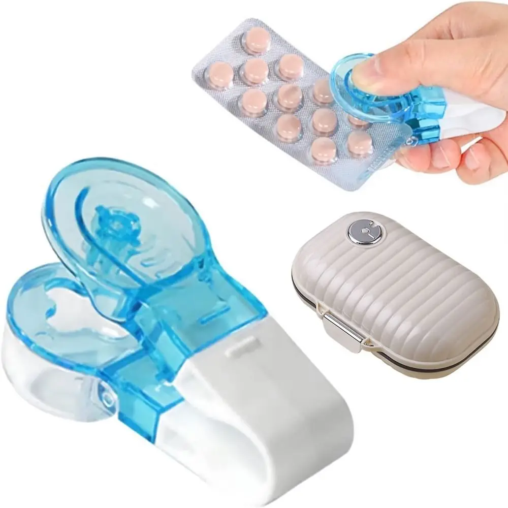 

1/2PC Medicine Dispenser Portable Pill Taker Daily Pill Box Package Labor-saving Contactless Medicine Take Out Tool Storage Case