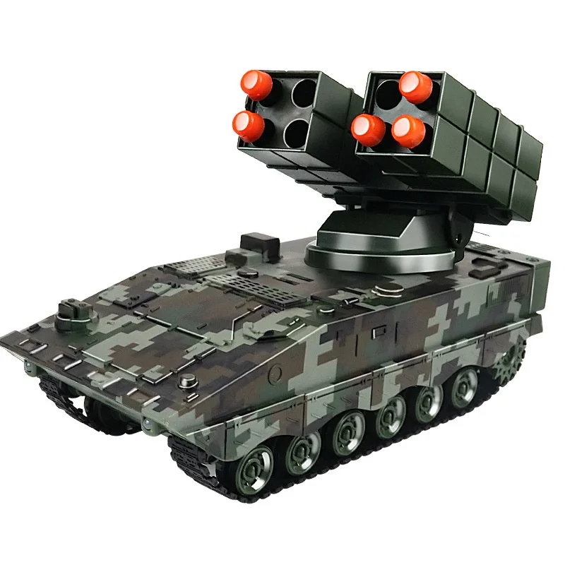 Military War 2.4g Rc Missile Vehicle Battle Remote Control Toy Car With Shoot Bullets Model Tank Electronic Acousto-Optic Toys 6