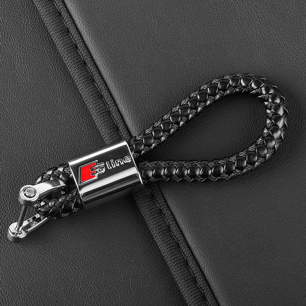 금속 가죽 자동차 로고 키 체인, 3D 키링, 아우디 S 라인 S3 RS4 A4 B5 B6 A3 8P 8V 8L A5 A6 C6 C5 A1 A7 A8 Q2 Q3 TT용