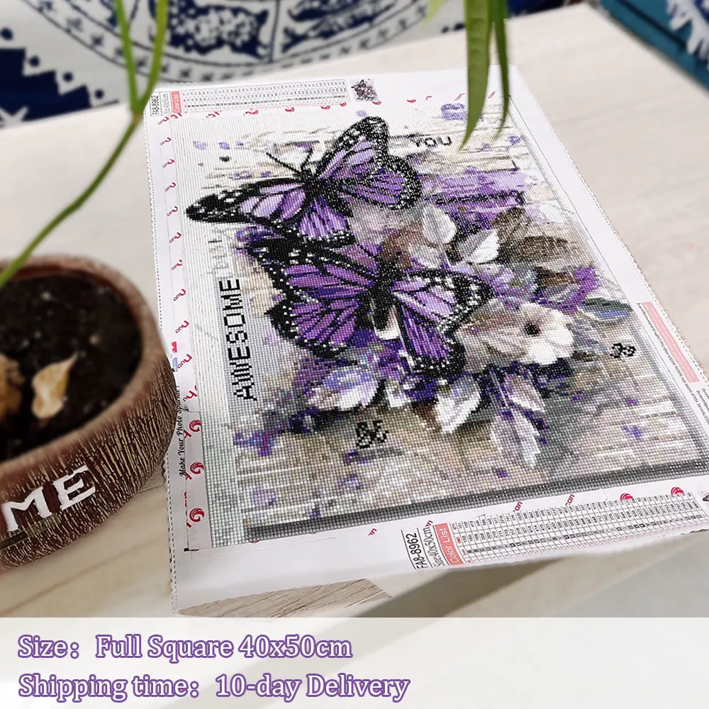 Diamond Painting HUACAN 5d Animal Diamond Embroidery Cross Stitch Butterfly Rhinestones Full Mosaic Home Decor