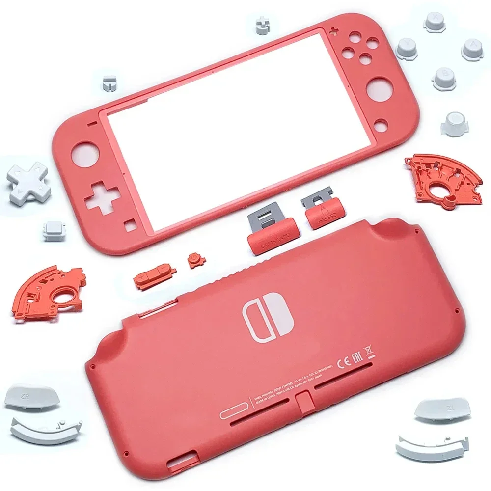 Custodia E Pulsanti Di Ricambio Per Custodia In Plastica Per Console Nintendo Switch Lite Cover Frontale Posteriore Per Frontalino-Coral
