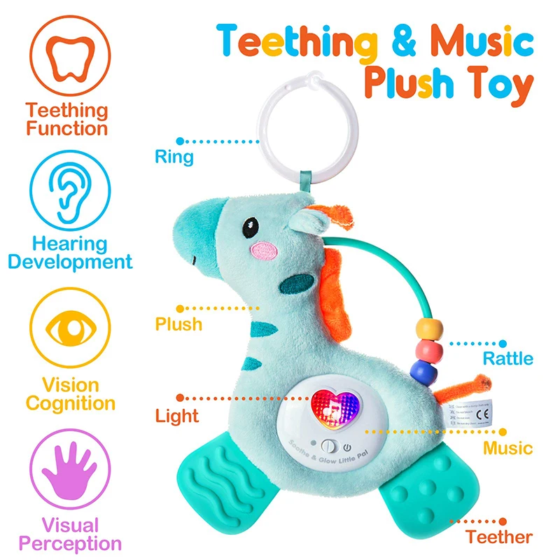 Juguetes de sonajero para la dentición, juguete de aprendizaje para recién  nacido, suave con timbre, agitador, chirriante, accesorios de viaje