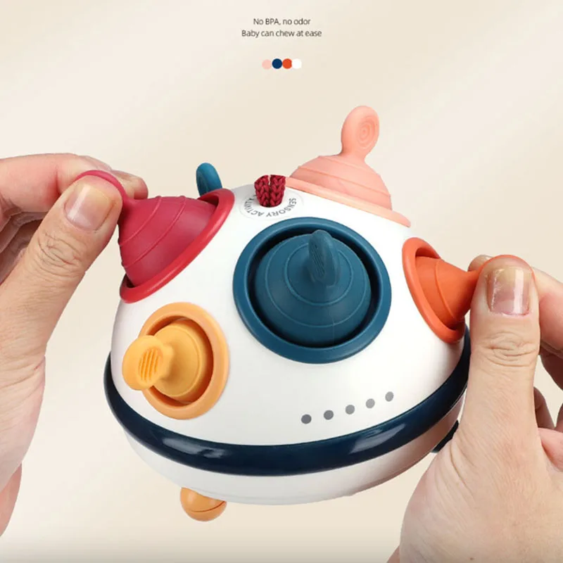 

Игрушка Монтессори для малышей 1 год, игрушка сенсорная для малышей, пищевой силикон, Популярная игрушка-Спиннер с ручным спиннером, развивающая игрушка