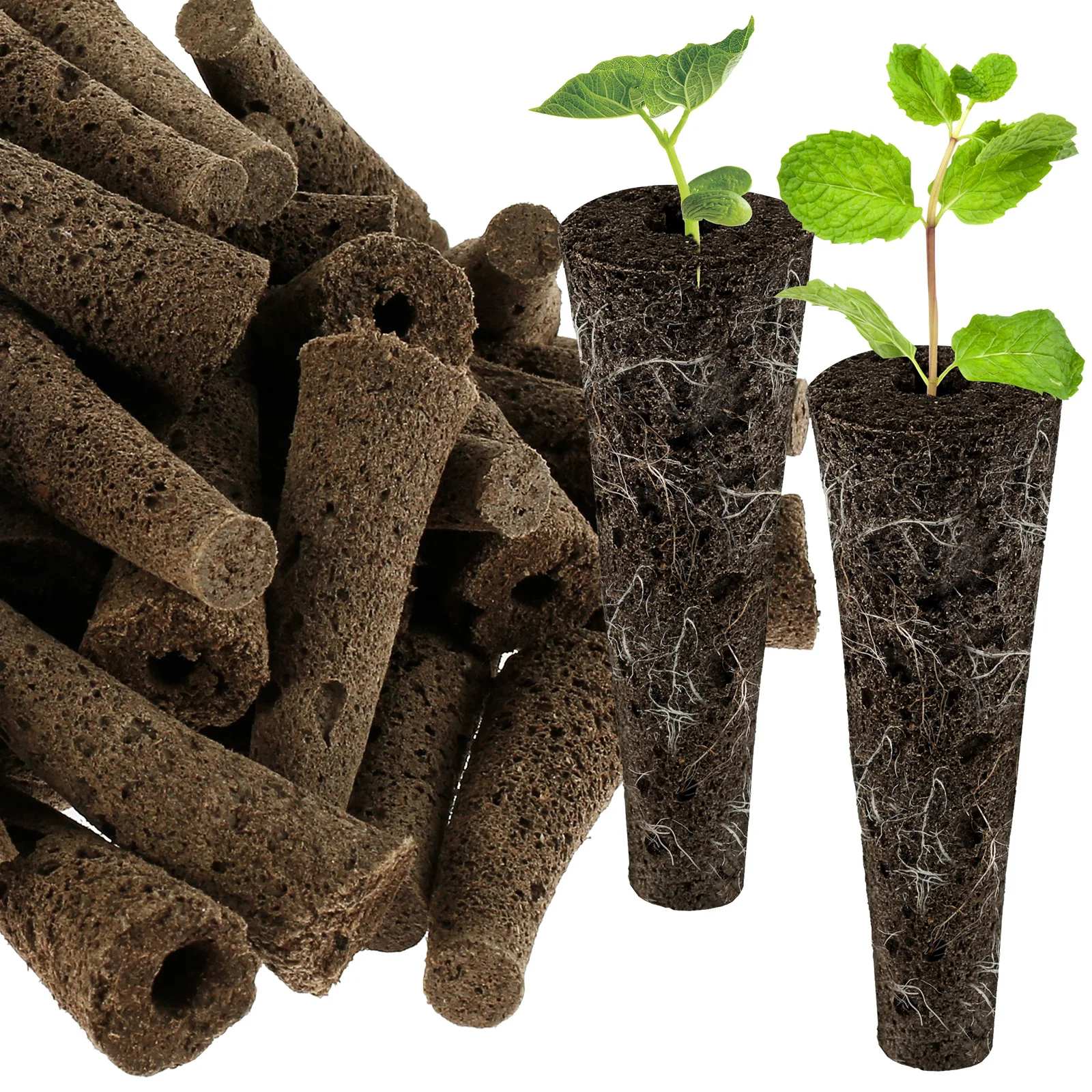 Seed Grow Sponges 50/100 Pack for Hydroponics Starter Replacement Root Growth Gardening Pod Garden Planting Accessories hydroponic grow media cubes soilless planting substrate seed starter plugs