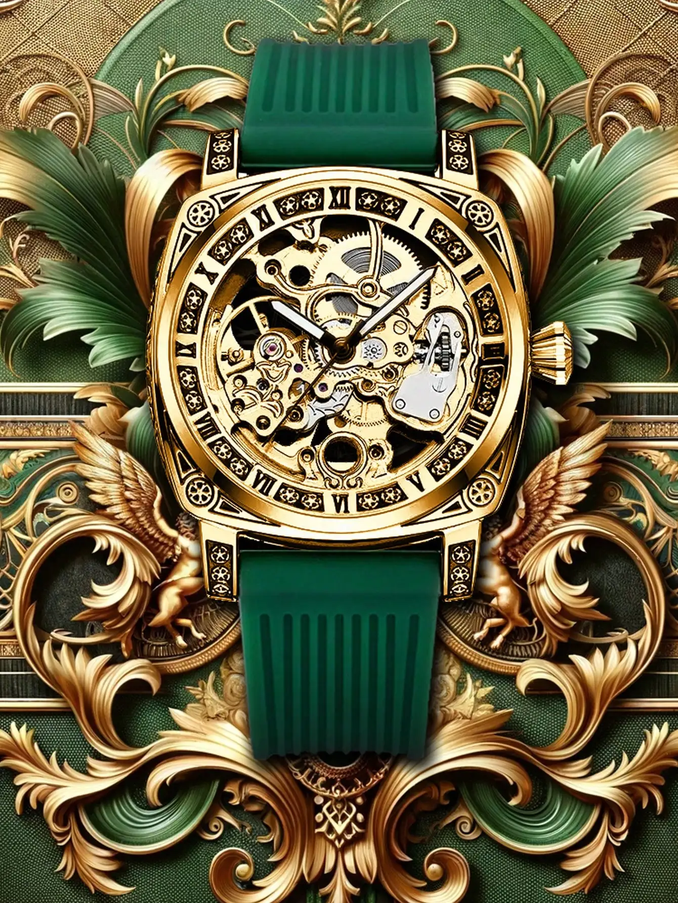 New Men Mechanical Watch Hollow out Fashion Retro luminous Business Leisure Fully Automatic Mechanical Man wrist watch