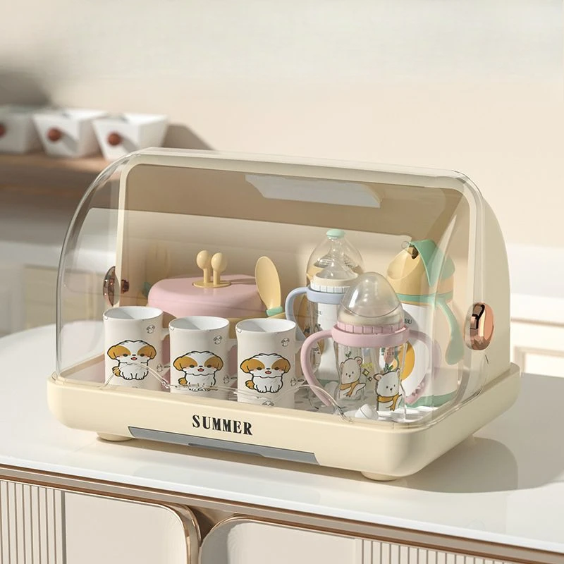 Multifunctional Baby Bottle Sterilizer with UV Disinfection, Drying Rack, Storage Case & Feeding Tool Organizer for Infant Care