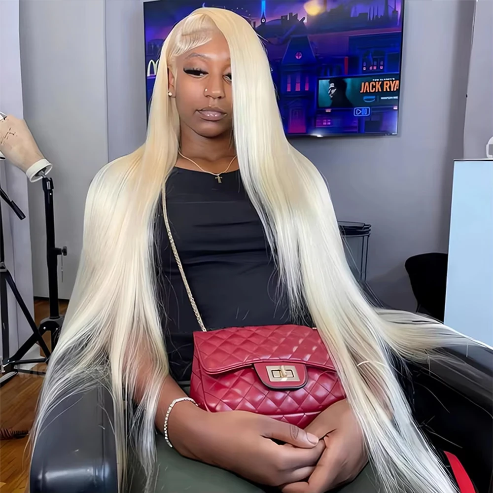 Raw Blonde 613 Hd Lace Frontal Human Hair Wig 13X6 30 40 Inch Brazilian Colored Straight Lace Front Human Hair Wigs 200%
